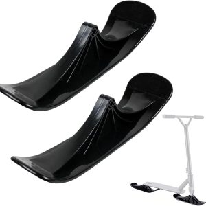 Ski Skate Board Conversion Kit, Fold 2-Piece Snow Scooter/Skiing Skateboard/Sled Conversion Kit, Fold Skate Board Outdoor Snow Sled Attachment Outdoor Adventure