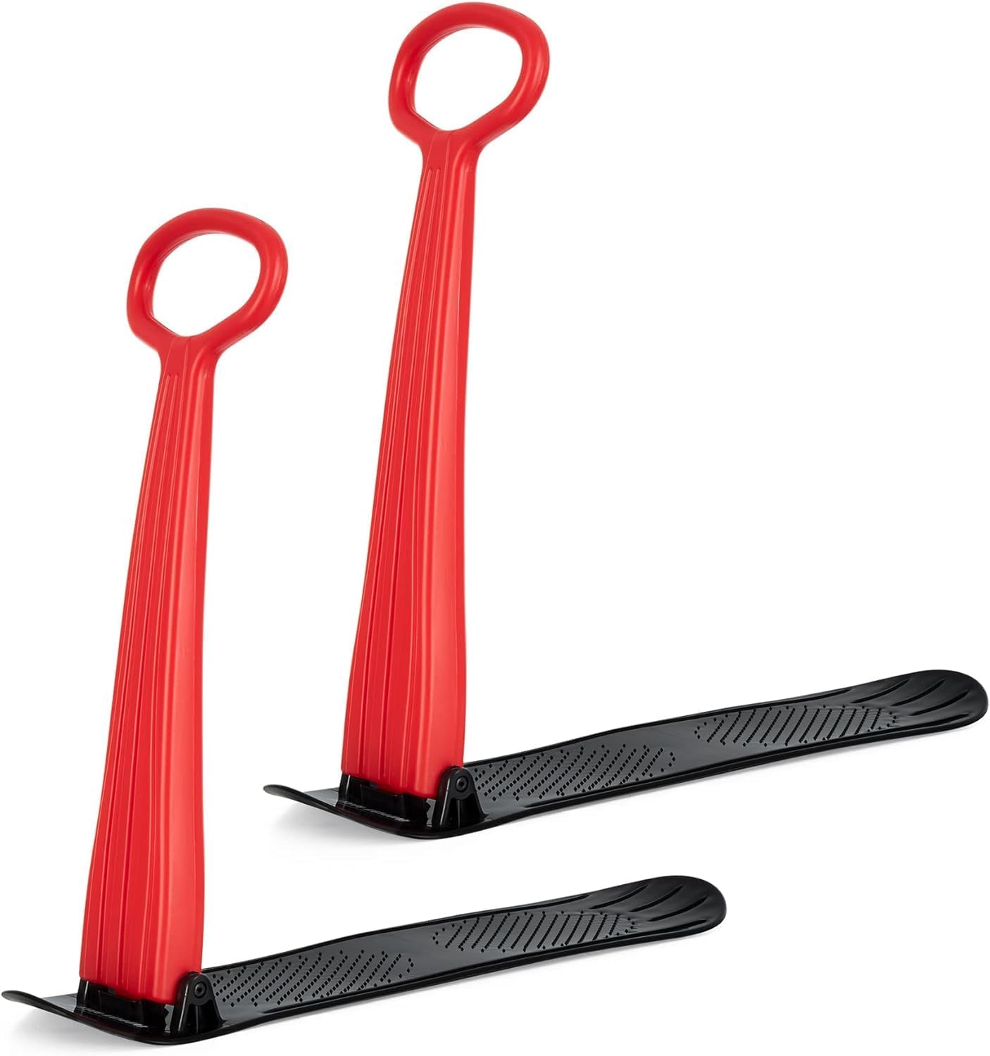 Kid's Lightweight Compact Foldable Cold Resistant Downhill Outdoor Winter Ski Scooter Snow Sled for Children 4 Years and Up (RED, 2)